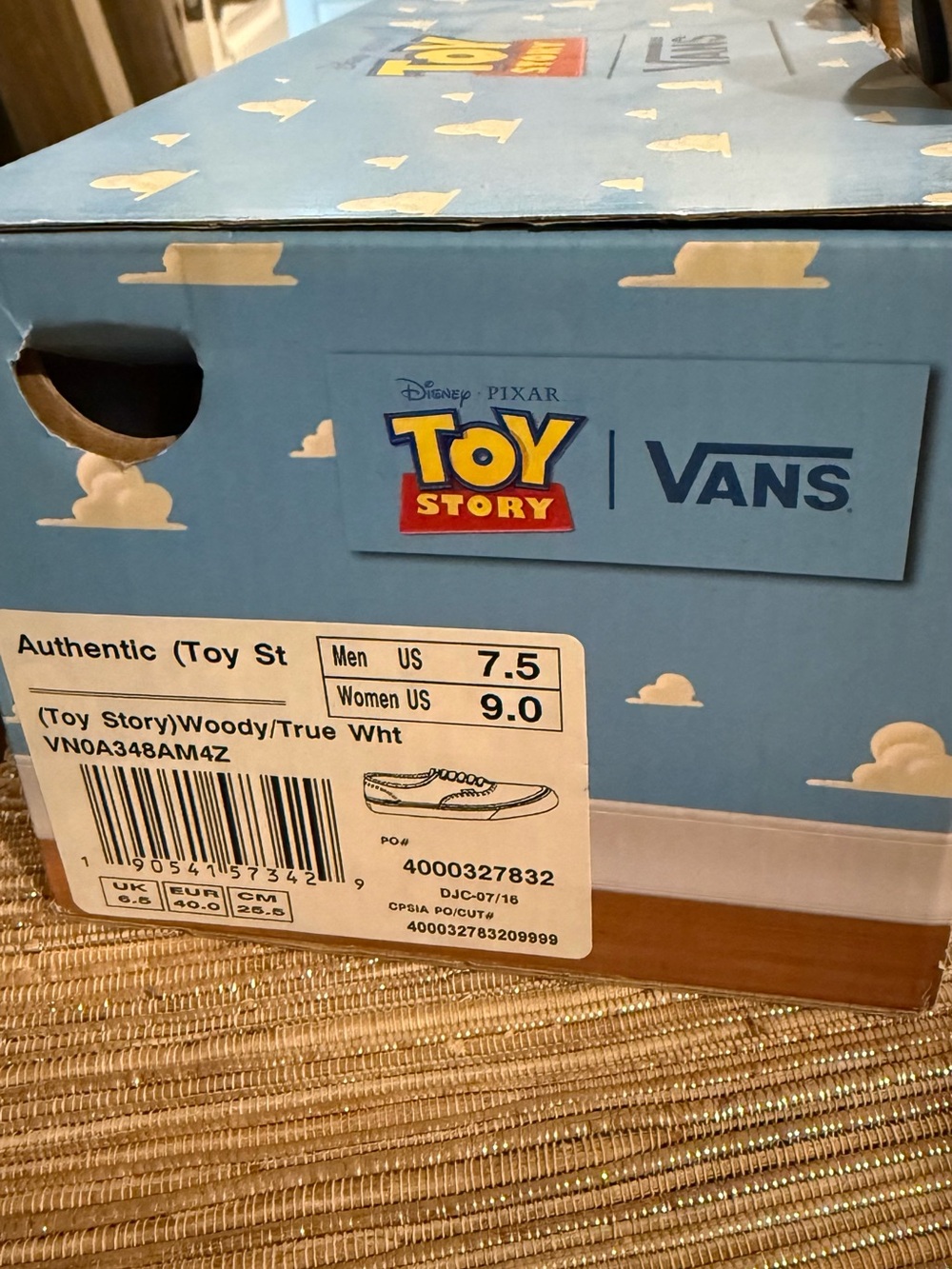 Vans Toy Story Box — Blue & White Cloud Design